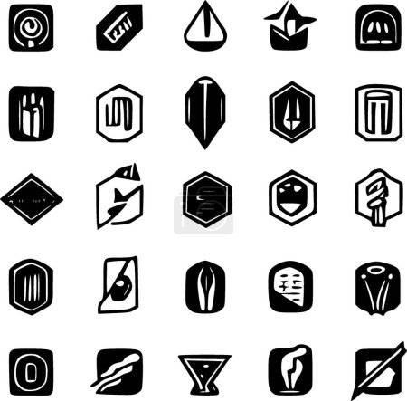 Illustration for Labels - black and white isolated icon - vector illustration - Royalty Free Image