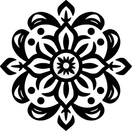 Illustration for Mandala - black and white isolated icon - vector illustration - Royalty Free Image