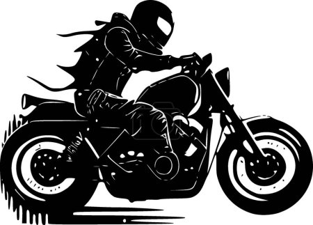 Ilustración de Motocicleta - ilustración vectorial en blanco y negro - Imagen libre de derechos