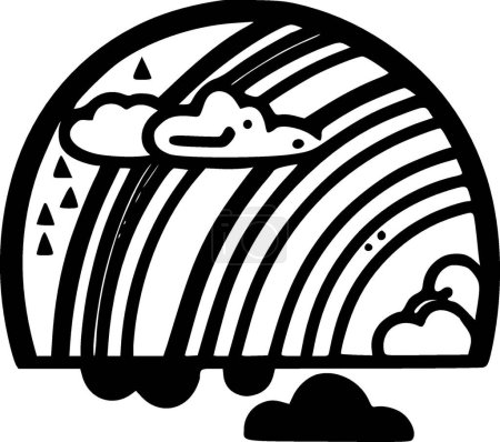 Illustration for Rainbows - black and white vector illustration - Royalty Free Image