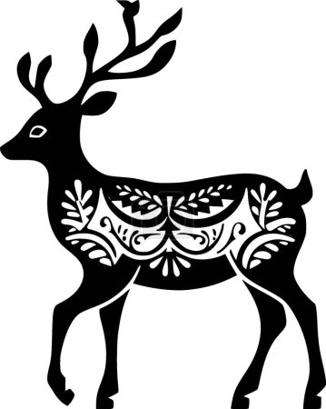 Illustration for Reindeer - minimalist and flat logo - vector illustration - Royalty Free Image
