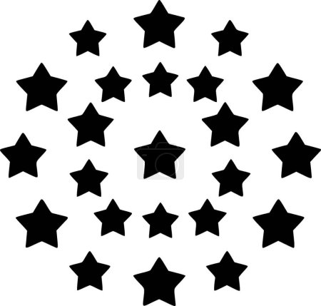 Illustration for Stars - black and white isolated icon - vector illustration - Royalty Free Image
