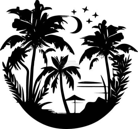 Illustration for Tropical - minimalist and flat logo - vector illustration - Royalty Free Image