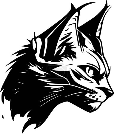 Illustration for Wildcat - black and white vector illustration - Royalty Free Image