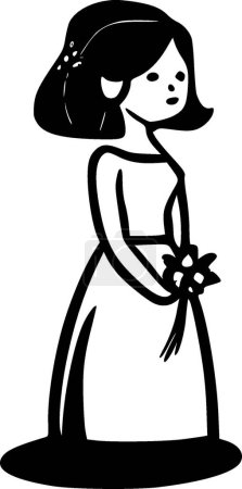 Ilustración de Dama de honor - silueta minimalista y simple - ilustración vectorial - Imagen libre de derechos