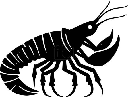 Téléchargez les illustrations : Crawfish - illustration vectorielle en noir et blanc - en licence libre de droit