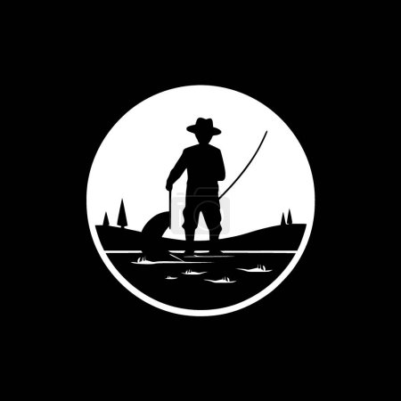 Illustration for Fishing - minimalist and simple silhouette - vector illustration - Royalty Free Image