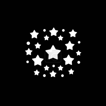 Ilustración de Estrellas - ilustración vectorial en blanco y negro - Imagen libre de derechos