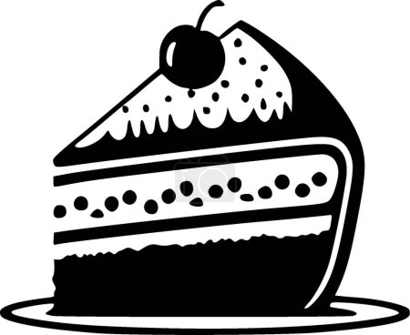 Téléchargez les illustrations : Gâteau - silhouette minimaliste et simple - illustration vectorielle - en licence libre de droit