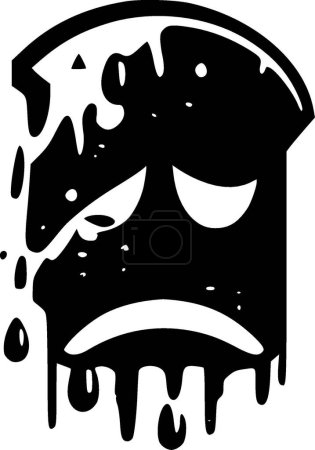Ilustración de Angustiado - icono aislado en blanco y negro - ilustración vectorial - Imagen libre de derechos