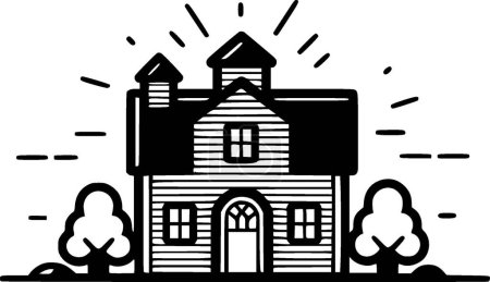 Ilustración de Casa rural - logotipo de vectores de alta calidad - ilustración de vectores ideal para el gráfico de camisetas - Imagen libre de derechos