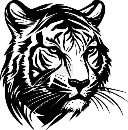 Téléchargez les illustrations : Tigers - silhouette minimaliste et simple - illustration vectorielle - en licence libre de droit