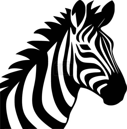 Illustration for Zebra - black and white vector illustration - Royalty Free Image