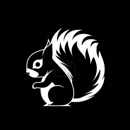 Illustration for Squirrel - black and white vector illustration - Royalty Free Image