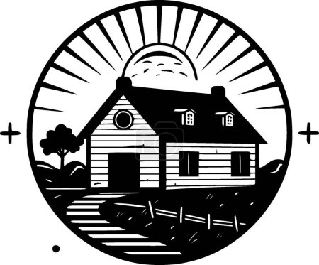 Illustration for Farmhouse - minimalist and flat logo - vector illustration - Royalty Free Image