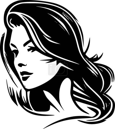 Illustration for Women - minimalist and flat logo - vector illustration - Royalty Free Image