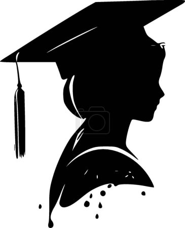 Graduation - minimalist and flat logo - vector illustration