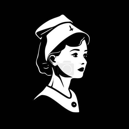 Téléchargez les illustrations : Soins infirmiers - silhouette minimaliste et simple - illustration vectorielle - en licence libre de droit
