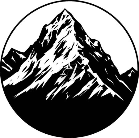 Téléchargez les illustrations : Montagnes - logo minimaliste et plat - illustration vectorielle - en licence libre de droit