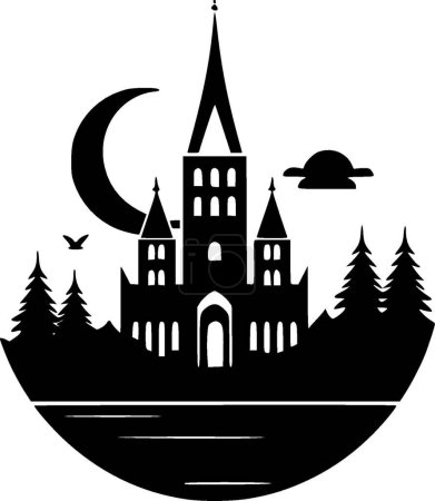 Illustration for Gothic - black and white vector illustration - Royalty Free Image