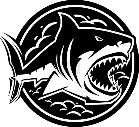 Illustration for Shark - minimalist and flat logo - vector illustration - Royalty Free Image