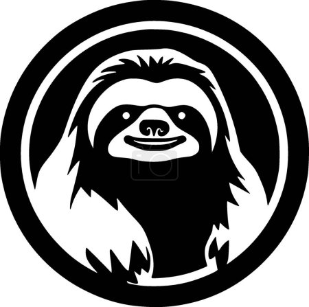 Illustration for Sloth - black and white vector illustration - Royalty Free Image