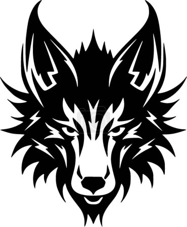 Wolf - minimalist and flat logo - vector illustration