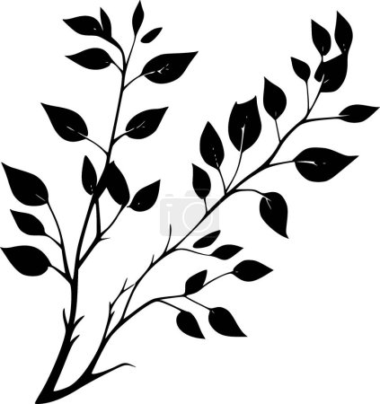 Branch - minimalist and flat logo - vector illustration