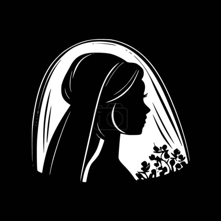 Bridal - black and white isolated icon - vector illustration