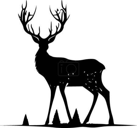 Illustration for Deer - minimalist and flat logo - vector illustration - Royalty Free Image