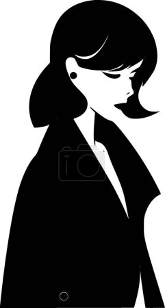 Illustration for Fashion girl - minimalist and flat logo - vector illustration - Royalty Free Image