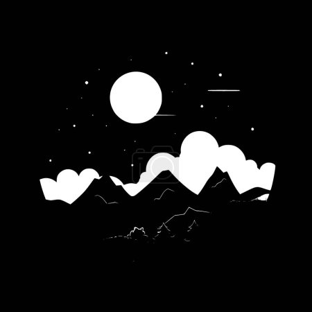 Ilustración de Cielo nocturno - logo minimalista y plano - ilustración vectorial - Imagen libre de derechos