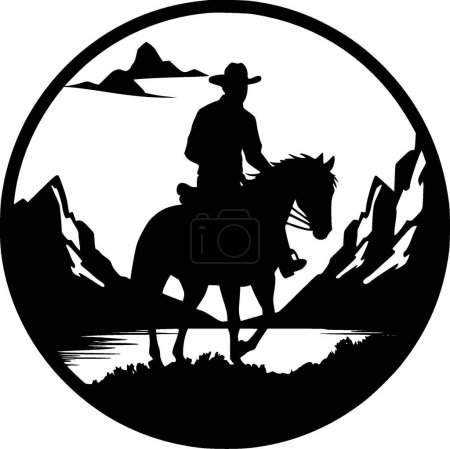 Illustration for Western - minimalist and simple silhouette - vector illustration - Royalty Free Image