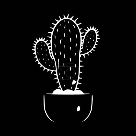Téléchargez les illustrations : Cactus - logo minimaliste et plat - illustration vectorielle - en licence libre de droit