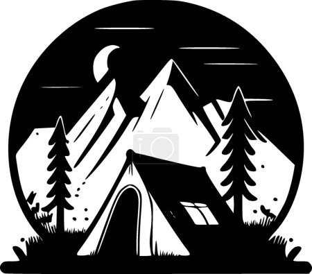 Camping - minimalist and flat logo - vector illustration