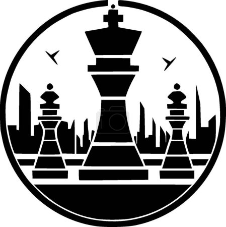 Illustration for Chess - black and white vector illustration - Royalty Free Image