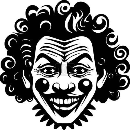 Téléchargez les illustrations : Clown - logo minimaliste et plat - illustration vectorielle - en licence libre de droit
