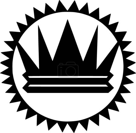 Couronne - icône isolée noir et blanc - illustration vectorielle