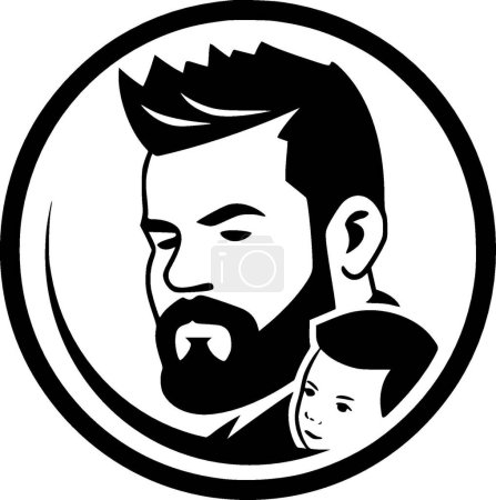 Ilustración de Padre - icono aislado en blanco y negro - ilustración vectorial - Imagen libre de derechos