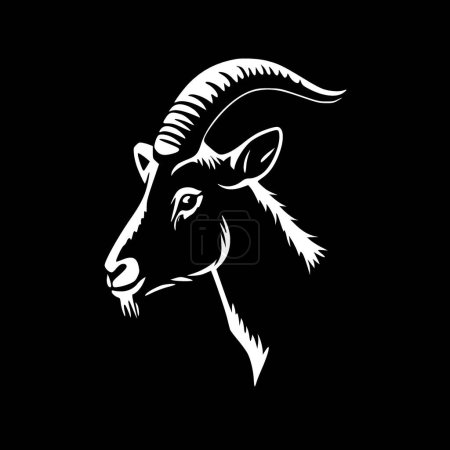 Illustration for Goat - black and white vector illustration - Royalty Free Image