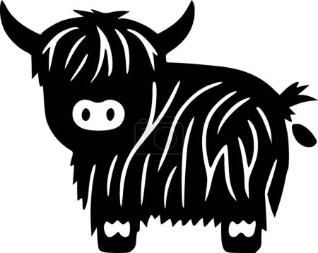 Illustration for Highland cow - minimalist and simple silhouette - vector illustration - Royalty Free Image