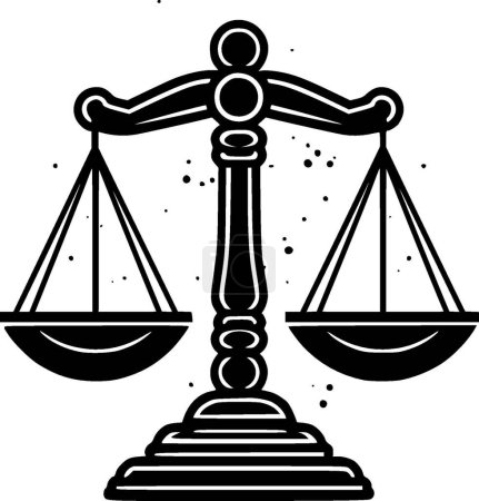 Justice - minimalist and flat logo - vector illustration