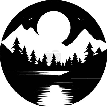 Lago - logo minimalista y plano - ilustración vectorial