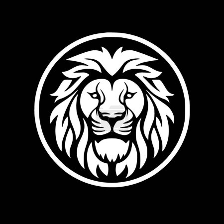 Lion - illustration vectorielle en noir et blanc