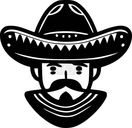 Ilustración de Mexicano - logo minimalista y plano - ilustración vectorial - Imagen libre de derechos