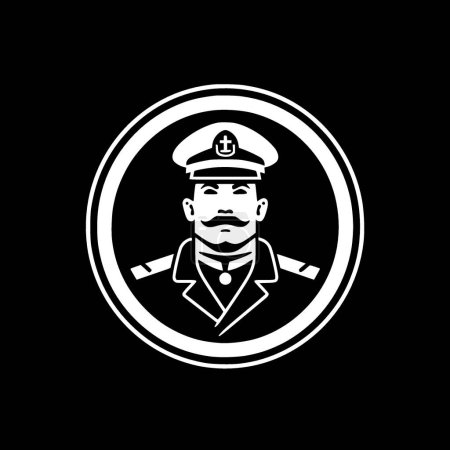 Illustration for Military - black and white isolated icon - vector illustration - Royalty Free Image