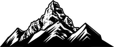 Ilustración de Montañas - ilustración vectorial en blanco y negro - Imagen libre de derechos