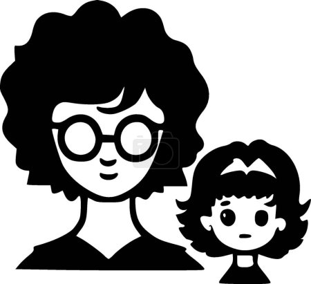 Maman () - logo plat et minimaliste - illustration vectorielle