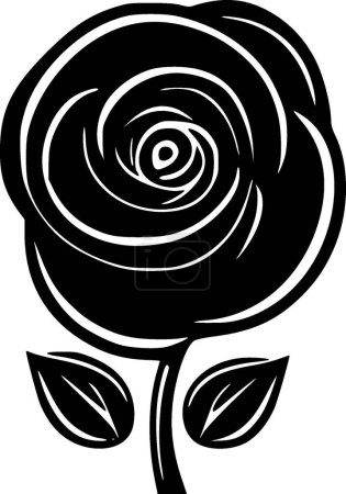 Fleurs roulées - illustration vectorielle en noir et blanc