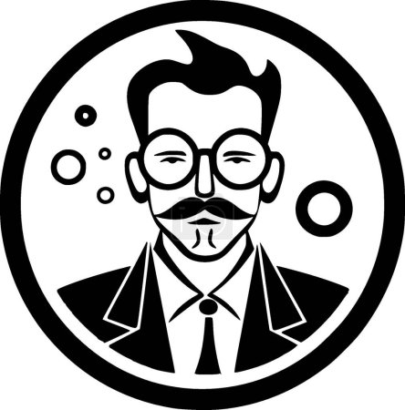 Teacher - black and white isolated icon - vector illustration